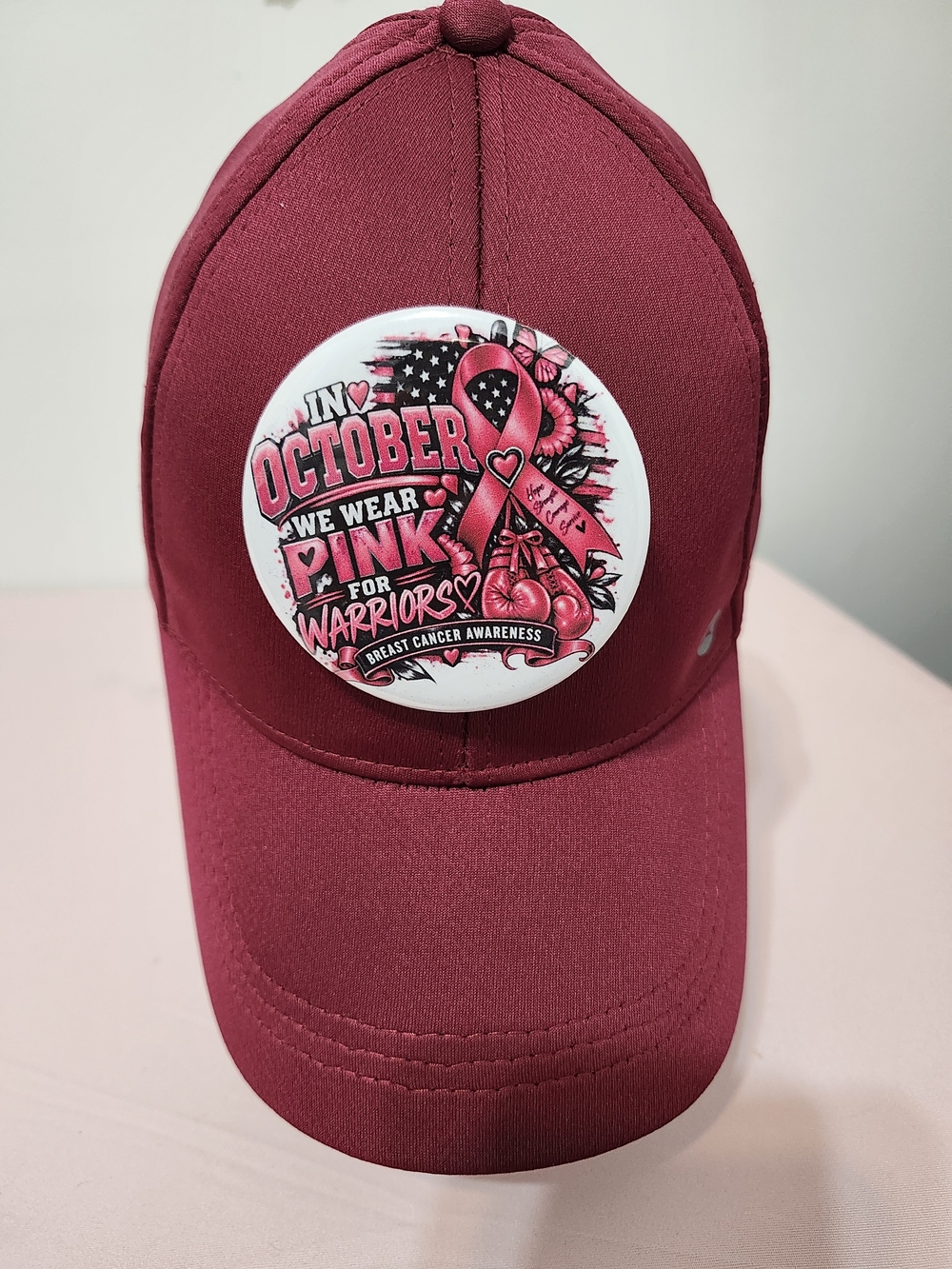 Warriors Breast Cancer Awareness Button